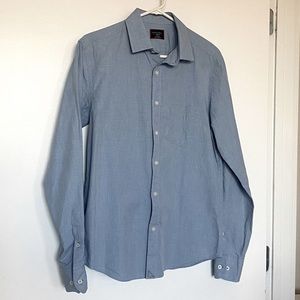 UNTUCKit Long Sleeve Button Down Shirt | Light blue check | Medium Slim Fit